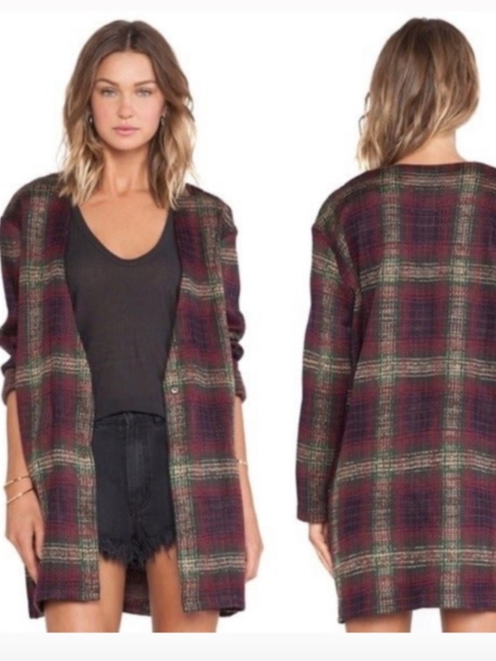 UNIF Nevermind Duster 90s Grunge Plaid Cardigan